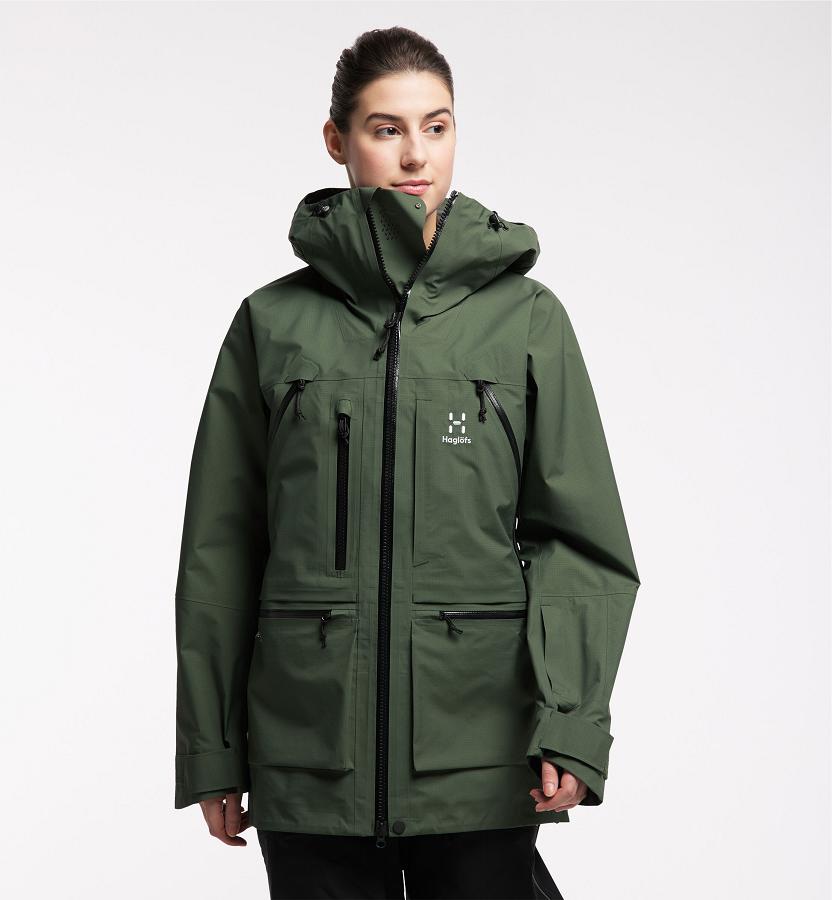 Haglöfs Womens Vassi GTX Pro Ski Jacket Dark Green New Zealand 02538JLWF